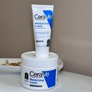 CeraVe Moisturizing Cream 12oz + Travel Size 1.89oz Bundle NEW Sealed